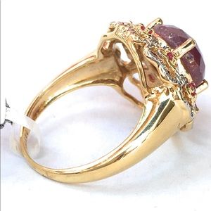 14K Gold Ruby and Pink Sapphire Ring